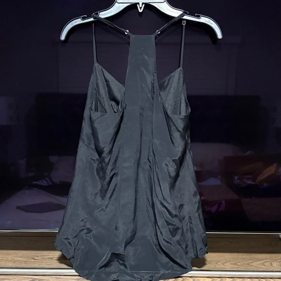 Lavender Brown - Black Silk Mix Top (with peephole)